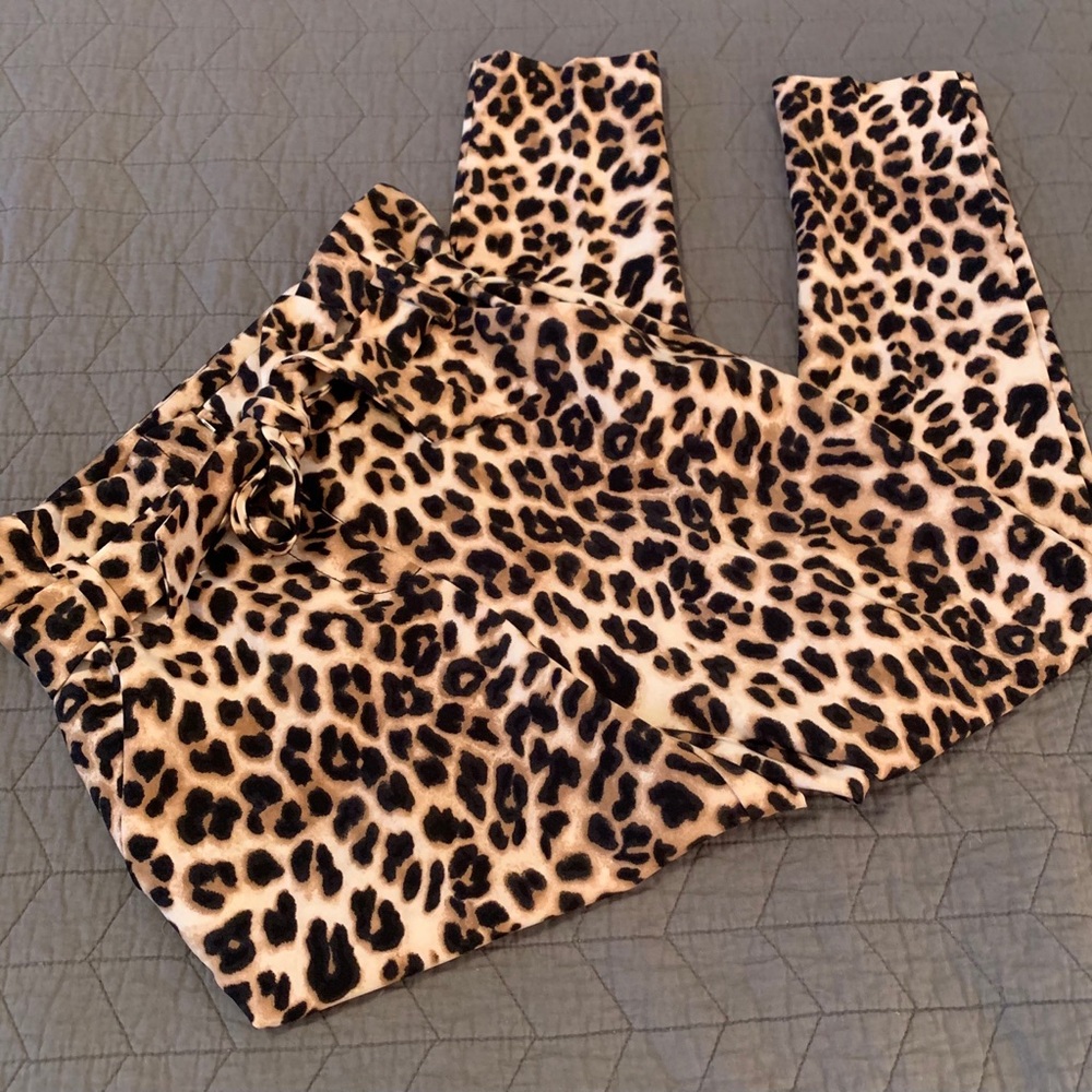 Paperbag high waist ankle pants